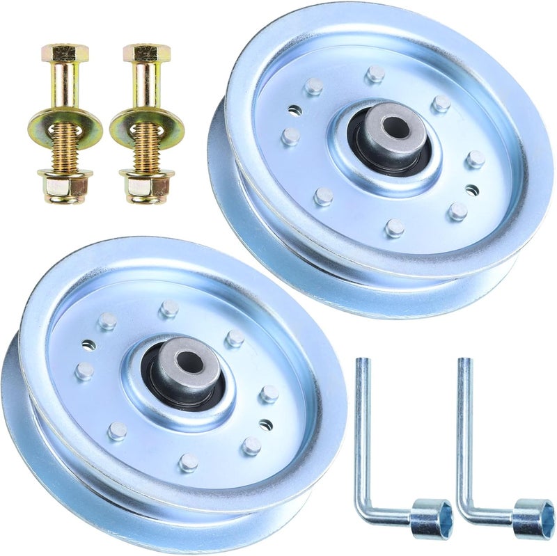LANEAGLE 2 Pack 756-04129B Idler Pulley 4.25 Replaces Troy Bilt Pulley 753-08171 Idler Pulley Kit, Cub Cadet 756-04129 Idler Pulley 756-04129, 756-04129C, 753-08068 for Cub Cadet RZT50 Idler Pulley - Image 1